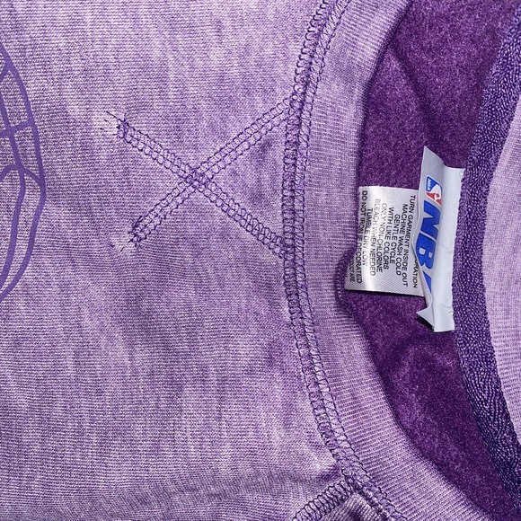 NBA Los Angeles Lakers LA Women's Large Burnout Retro Logo Fleece Sweatshirt New - Picture 3 of 10